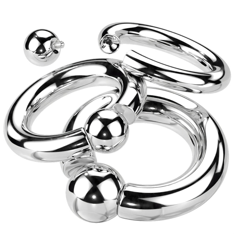 Grote ball closure ring van titanium