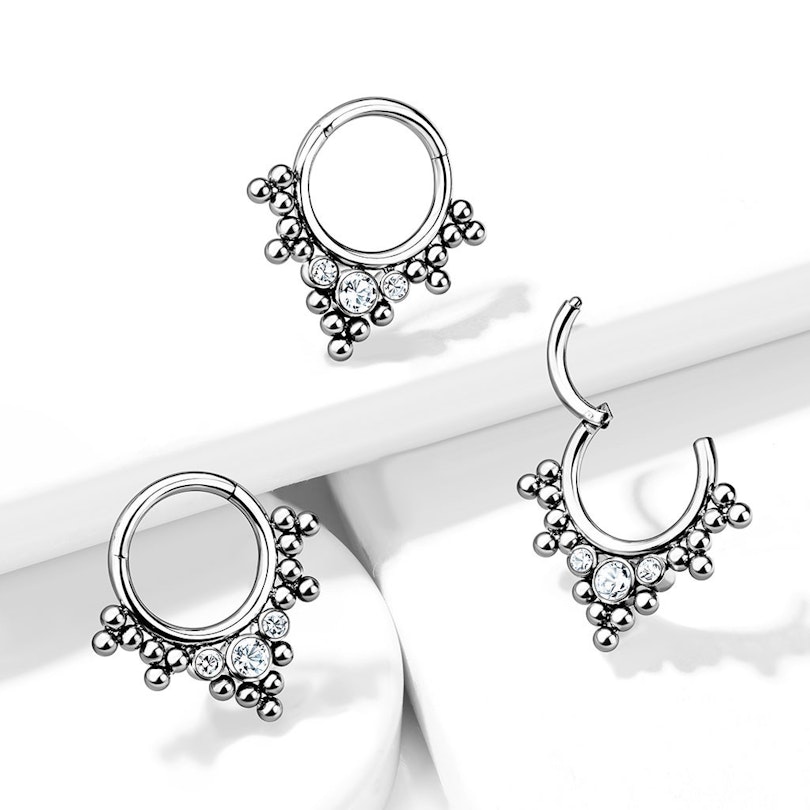 Titanium ring met scharnier en prachtig ontwerp