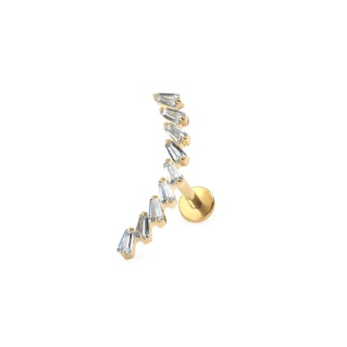 Titanium labret met boogje van stenen