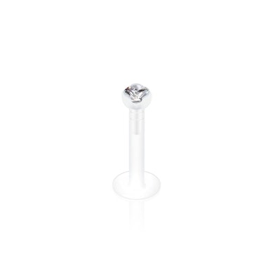Labret uit ptfe met steentjes uit verschillende kleuren