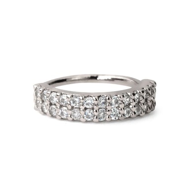 Ring met dubbele rij stenen