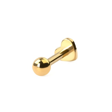 Dubbelzijdige titanium labret met hartvormige flat back
