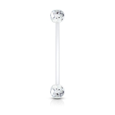 Navelpiercing voor zwangeren met glitterballetjes