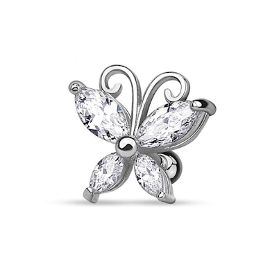 Oorpiercing met vlinder