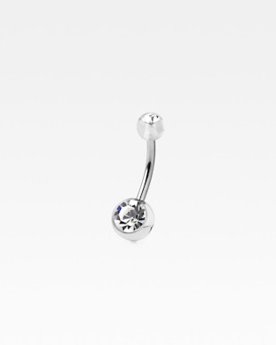 Navelpiercing met acrylballetjes en stenen