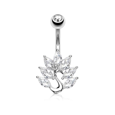 Navelpiercing met pauw