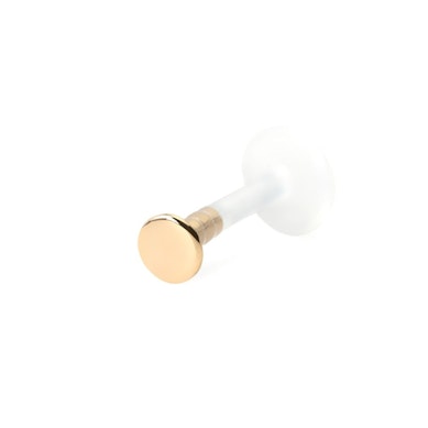 Labret uit 14 karaats goud met rond ontwerp