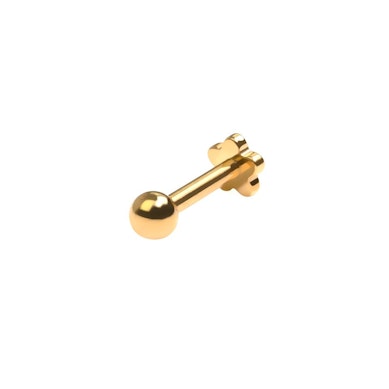 Titanium labret met bloemen flatback