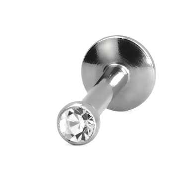 Labret met een klein steentje en interne schroefdraad