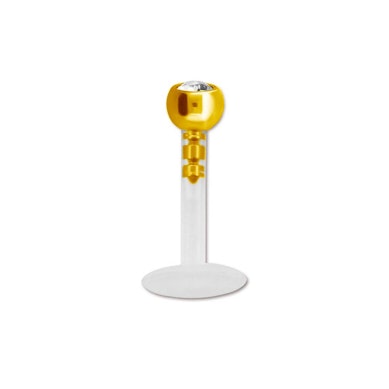 Ptfe labret met gekleurde steen op de punt