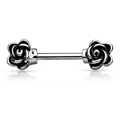 Tepelpiercing met rozen