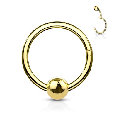 Ring met bal en scharnier.-