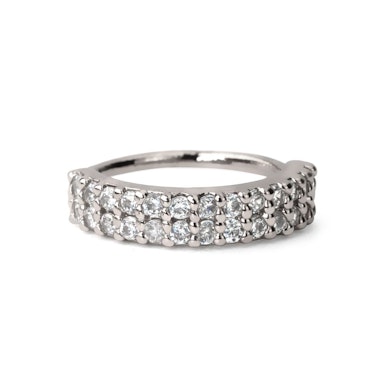 Ring met dubbele rij stenen