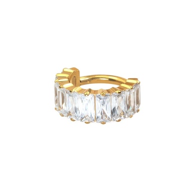 Titanium ring met opvallende baguette stenen