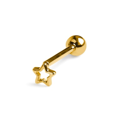 Titanium tong barbell met ster