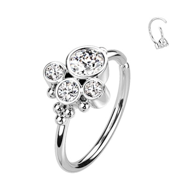 Ring met cluster van ronde stenen