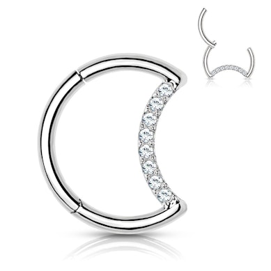 Ring uit titanium met halve maan