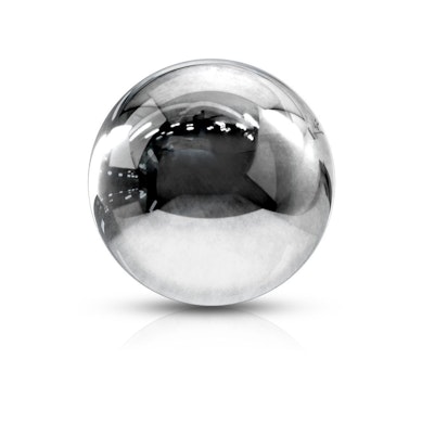 Piercing balletje van titanium voor inwendig schroefdraad