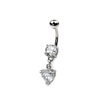 Navelpiercing met hartsteen-hanger