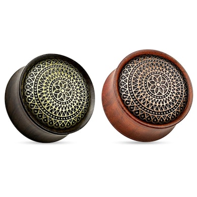 Plug uit hout met geometrisch patroon