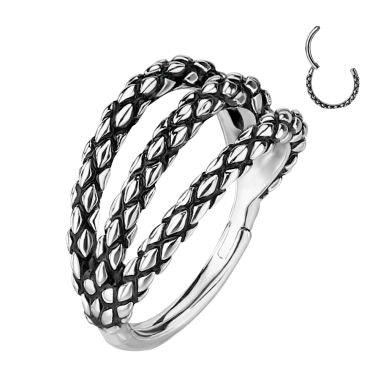 Drievoudige scharnierende ring met snakeskin design