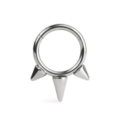 Titanium ring met scharnier en spikes