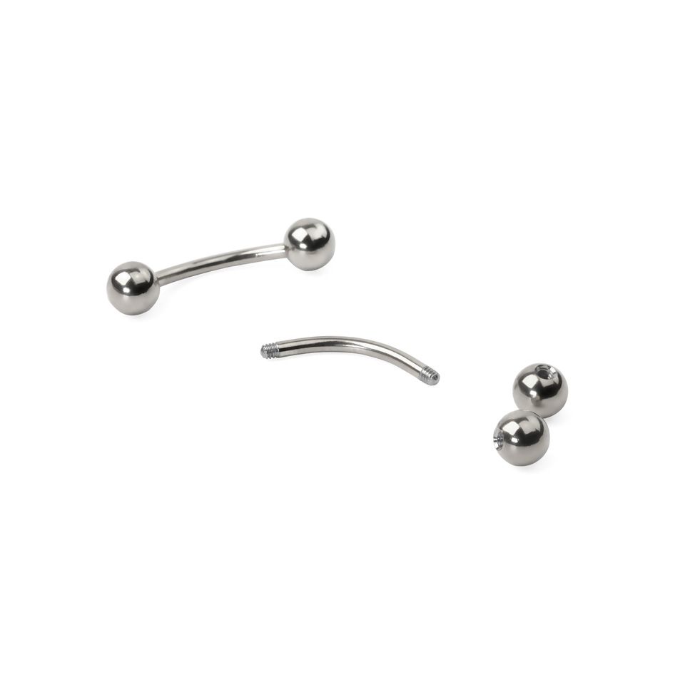 Gebogen staaf uit titanium