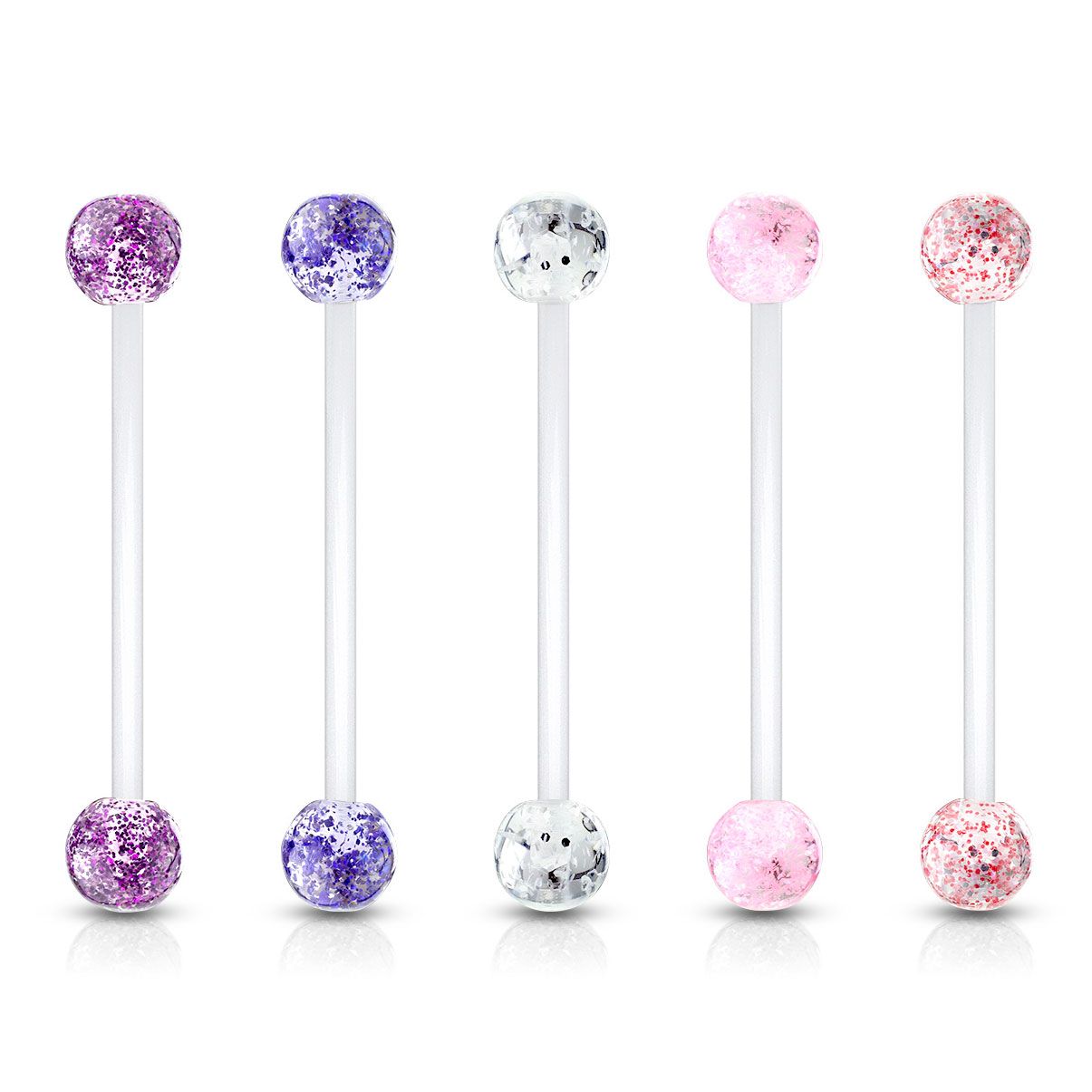Navelpiercing voor zwangeren met glitterballetjes