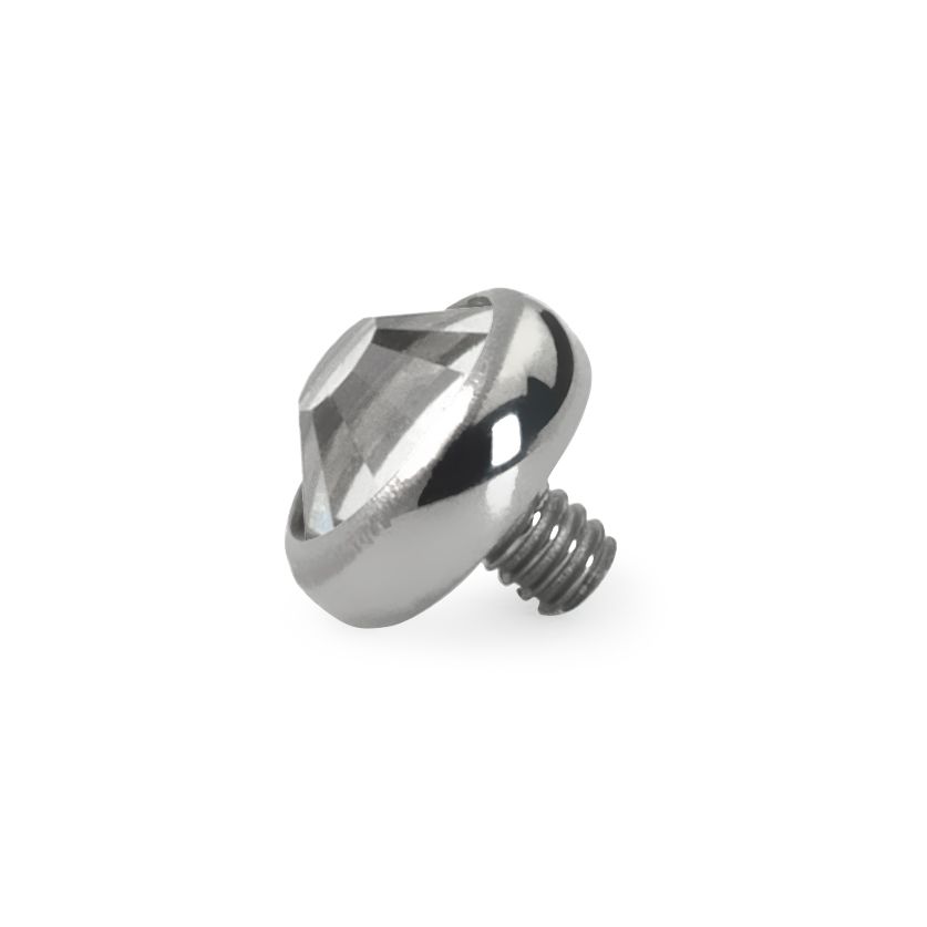 Dermal anchor uit titanium met steen