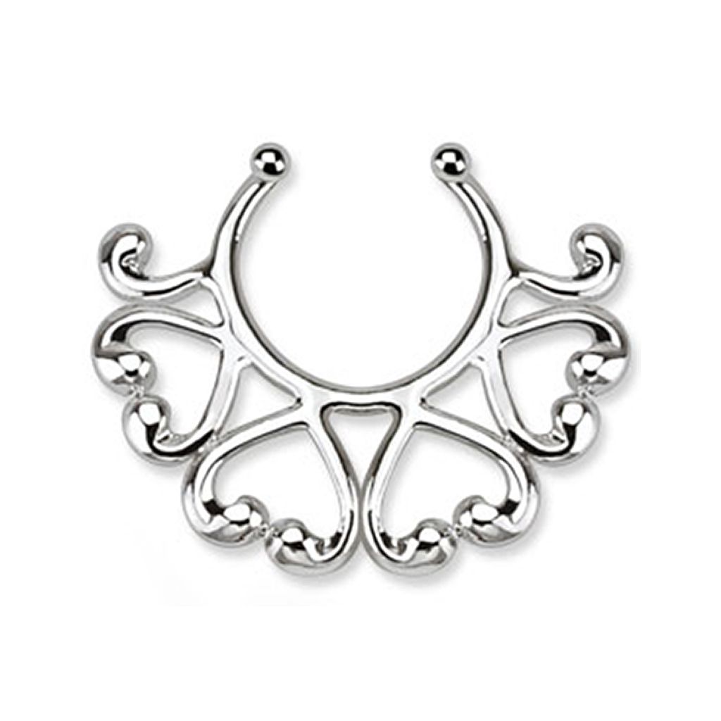 Fake tepelpiercing met hartjes