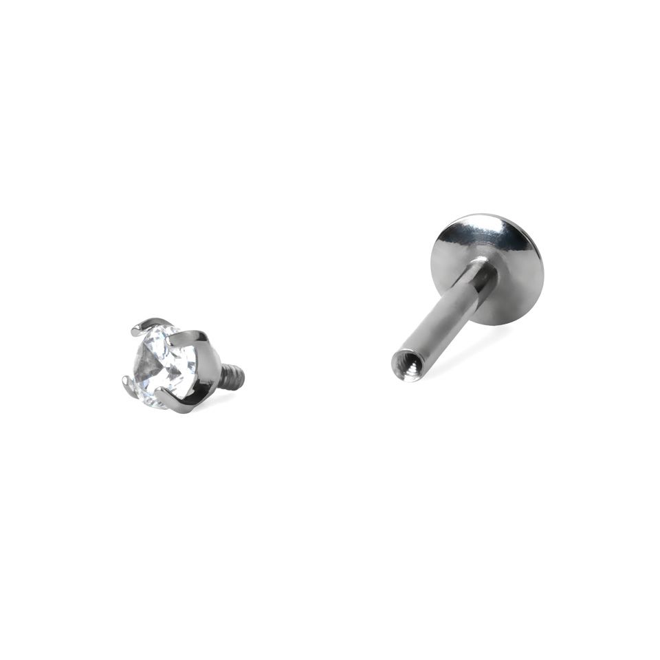 Titanium labret met verschillende steenontwerpen