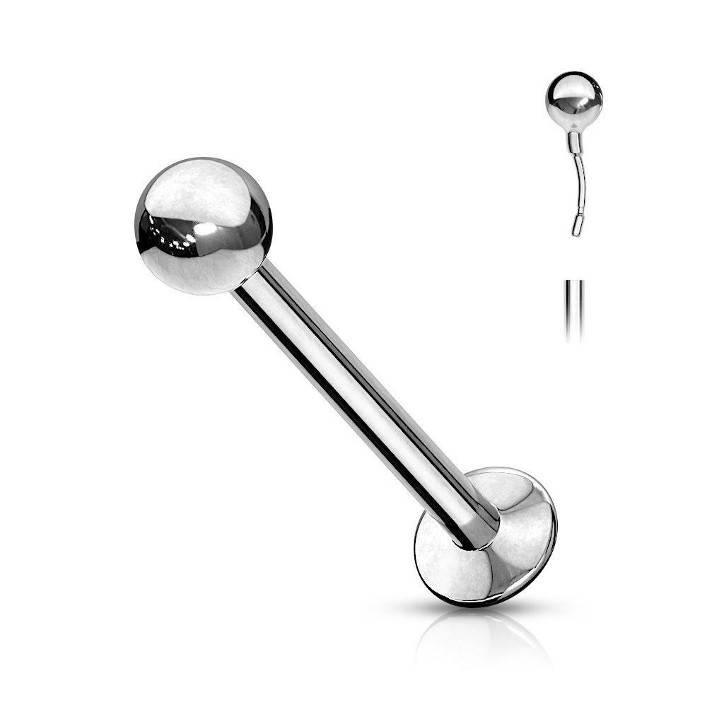 Push-in labret van chirurgisch staal