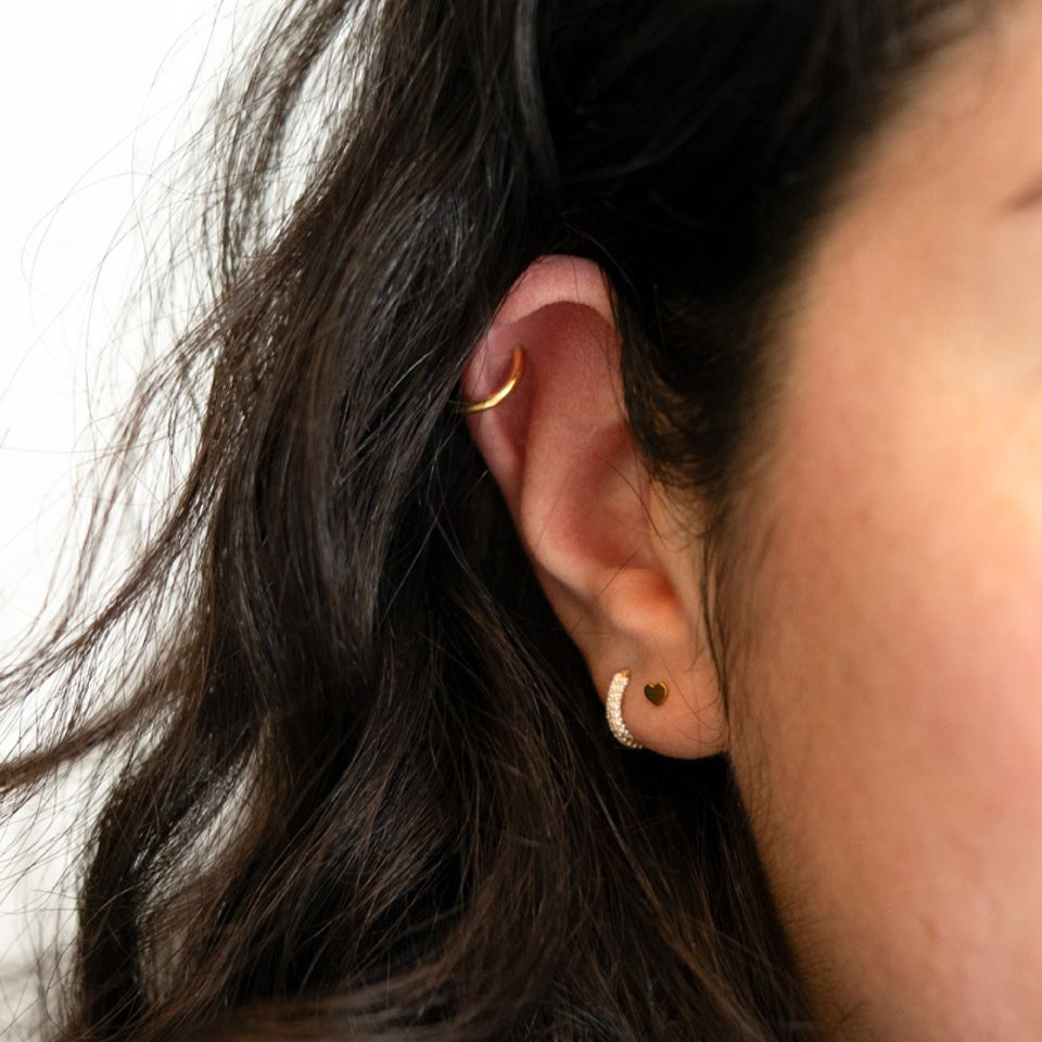 Labret met hartdesign