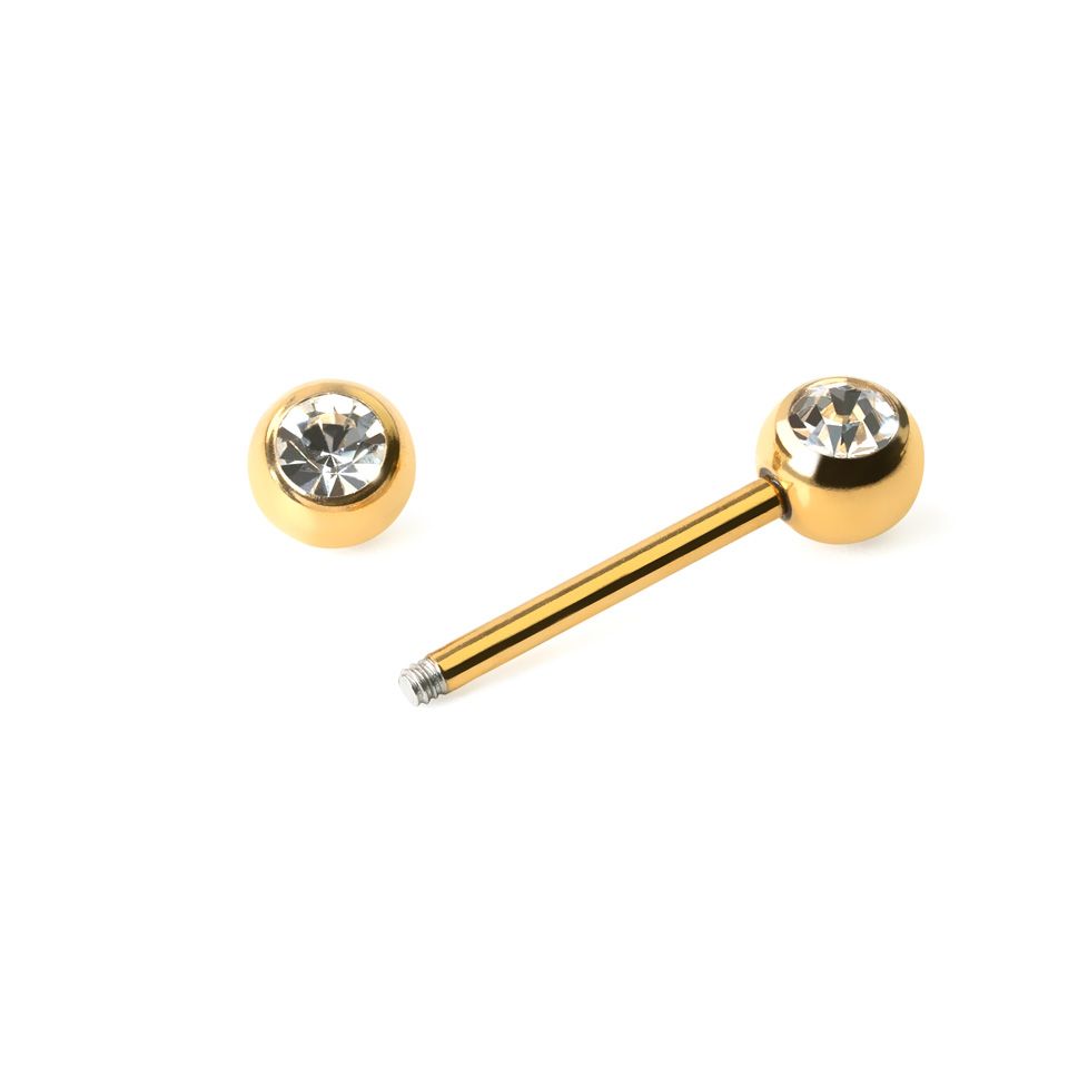 Tepelpiercing met steentjes