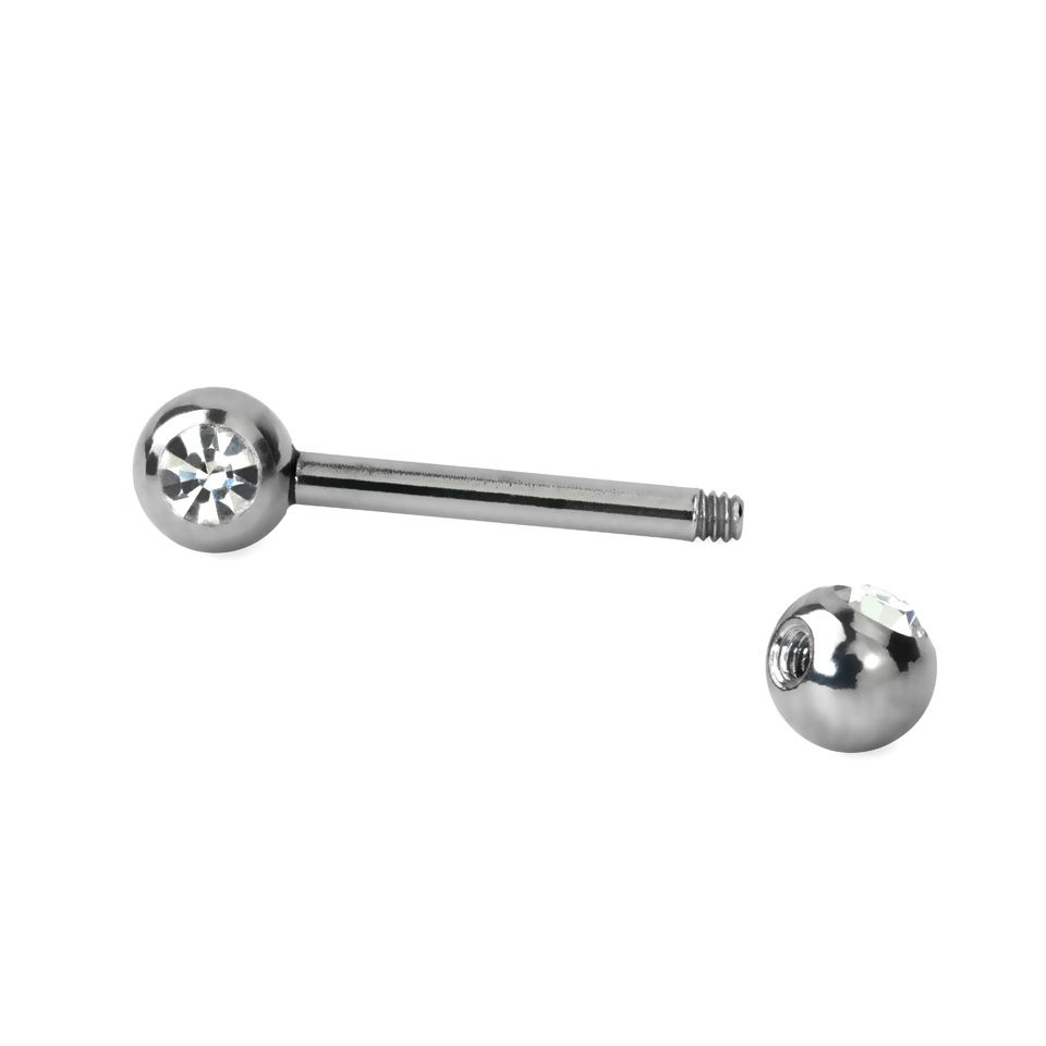 Tepelpiercing met steentjes in vele kleuren
