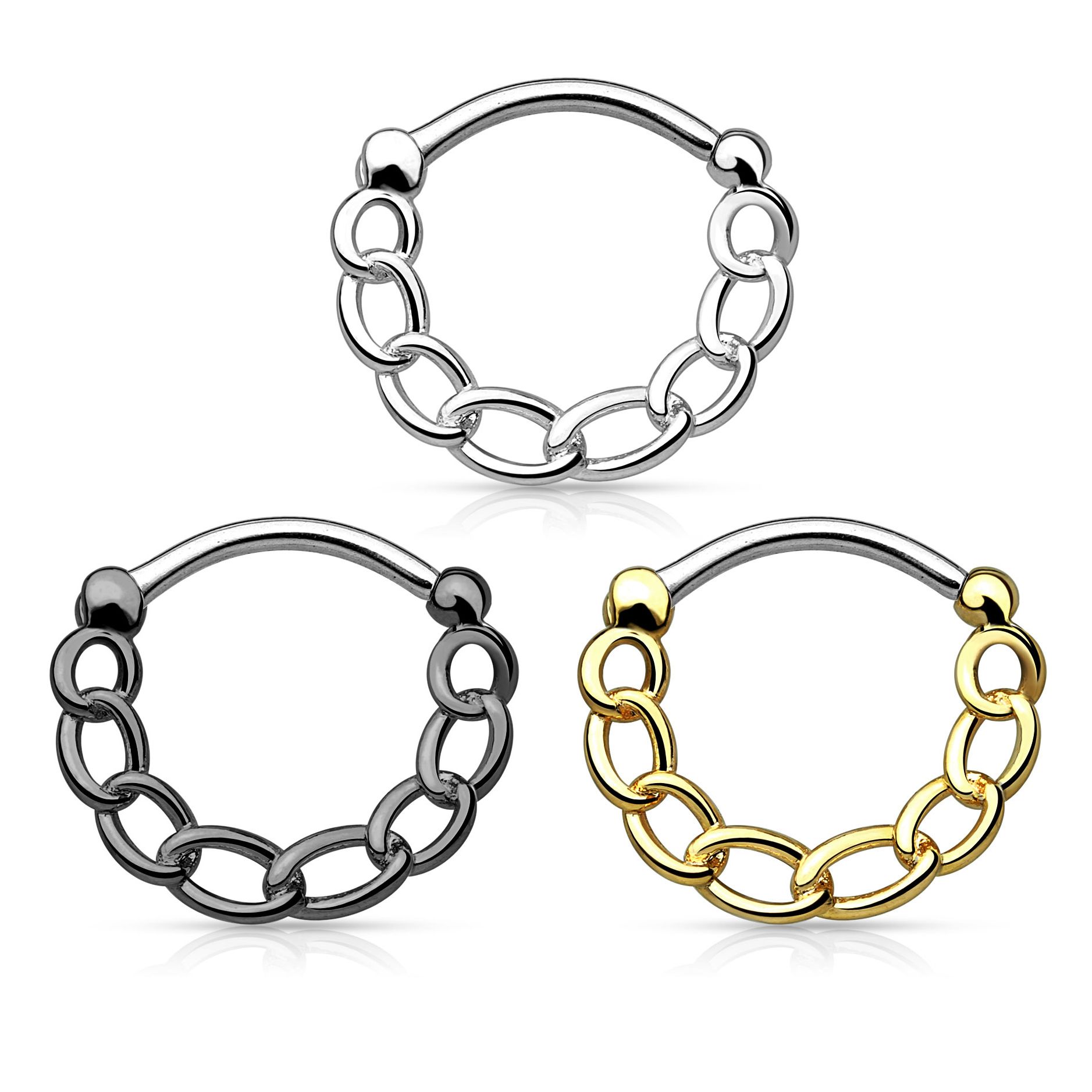 Septumpiercing met kettinkje