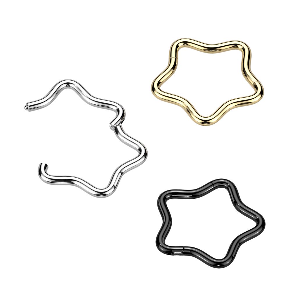 Stervormige scharnierende titanium ring