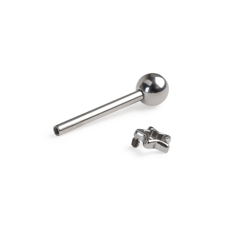 Titanium tong barbell met ster