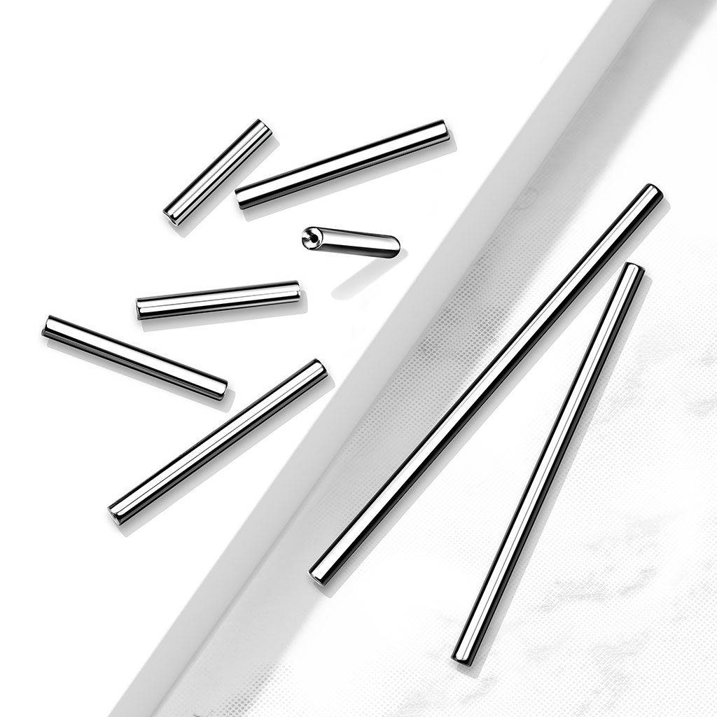 Draadloos push-in piercingstaafje van titanium