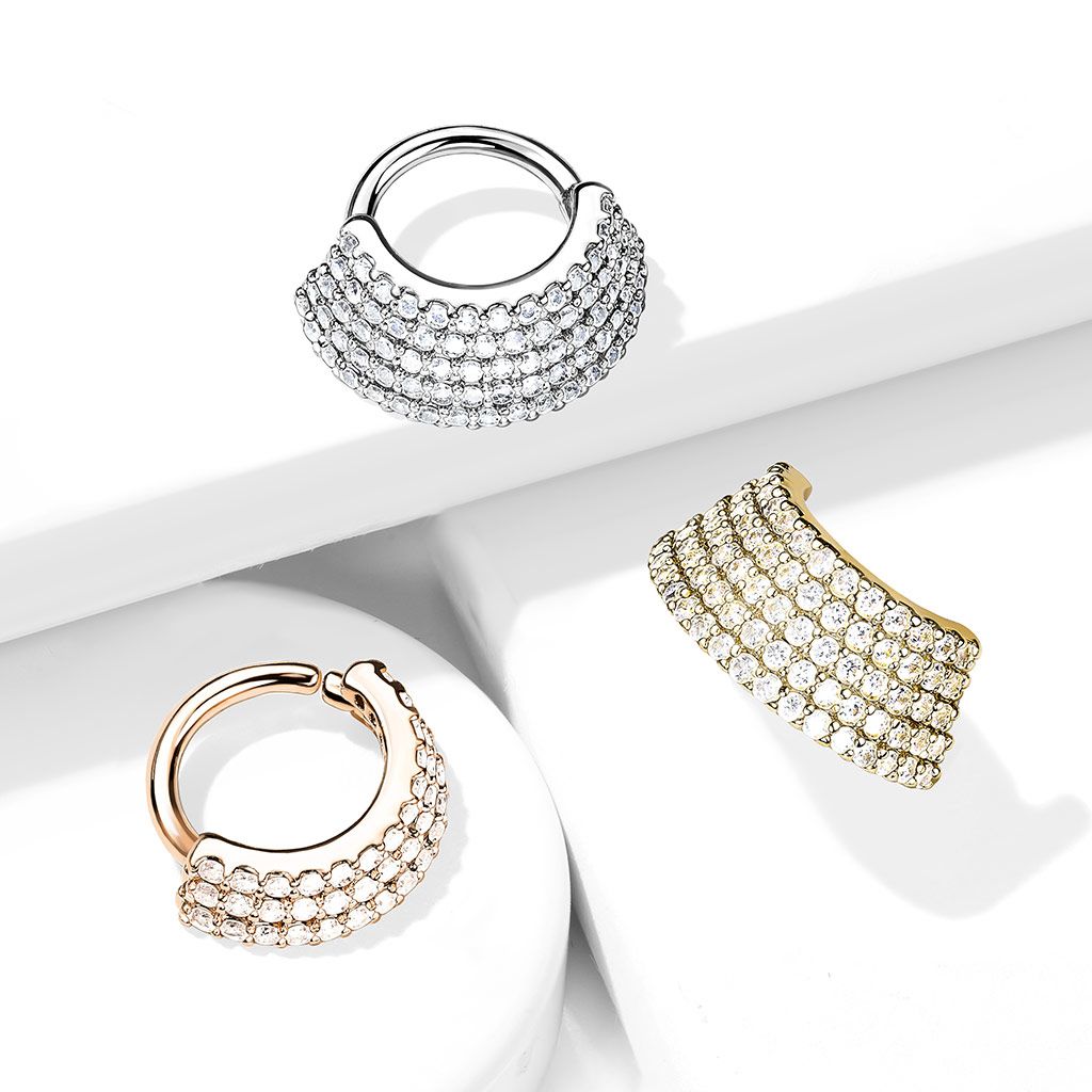 Gesloten ring met gelaagde steentjes