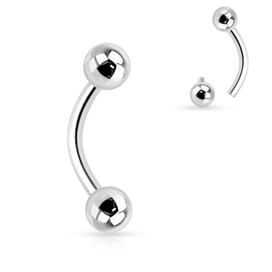 Gebogen staafje met inwendig schroefdraad