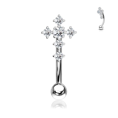 Gebogen staaf met steenkruis