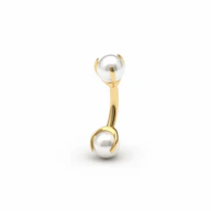 Titanium gebogen barbell met parels