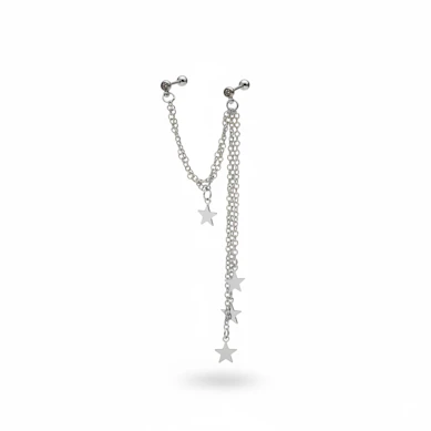 Tragus- of helixpiercing met sterretjes