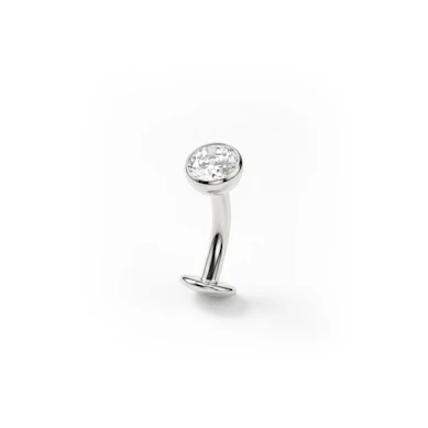 Zwevende navel piercing in titanium