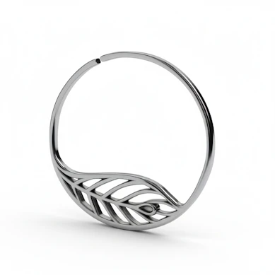 Tunnelring met bladmotief