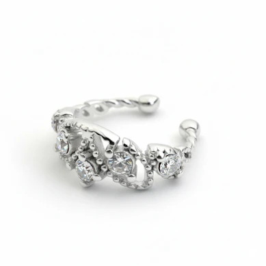 Prachtige ear cuff met steentjes en kraaltjes