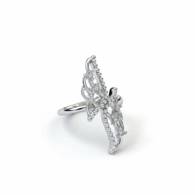 Earcuff met vleugeltjes van chirurgisch staal-zilver