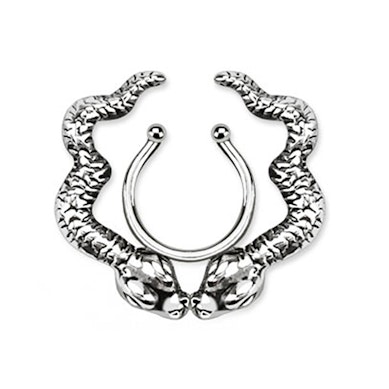 Fake tepelpiercing met slangen