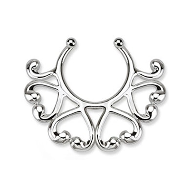 Fake tepelpiercing met hartjes